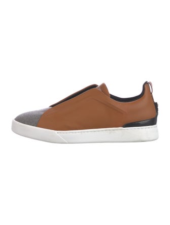 Ermenegildo Zegna Wool Colorblock Pattern Sneakers