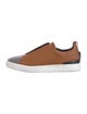 Ermenegildo Zegna Wool Colorblock Pattern Sneakers