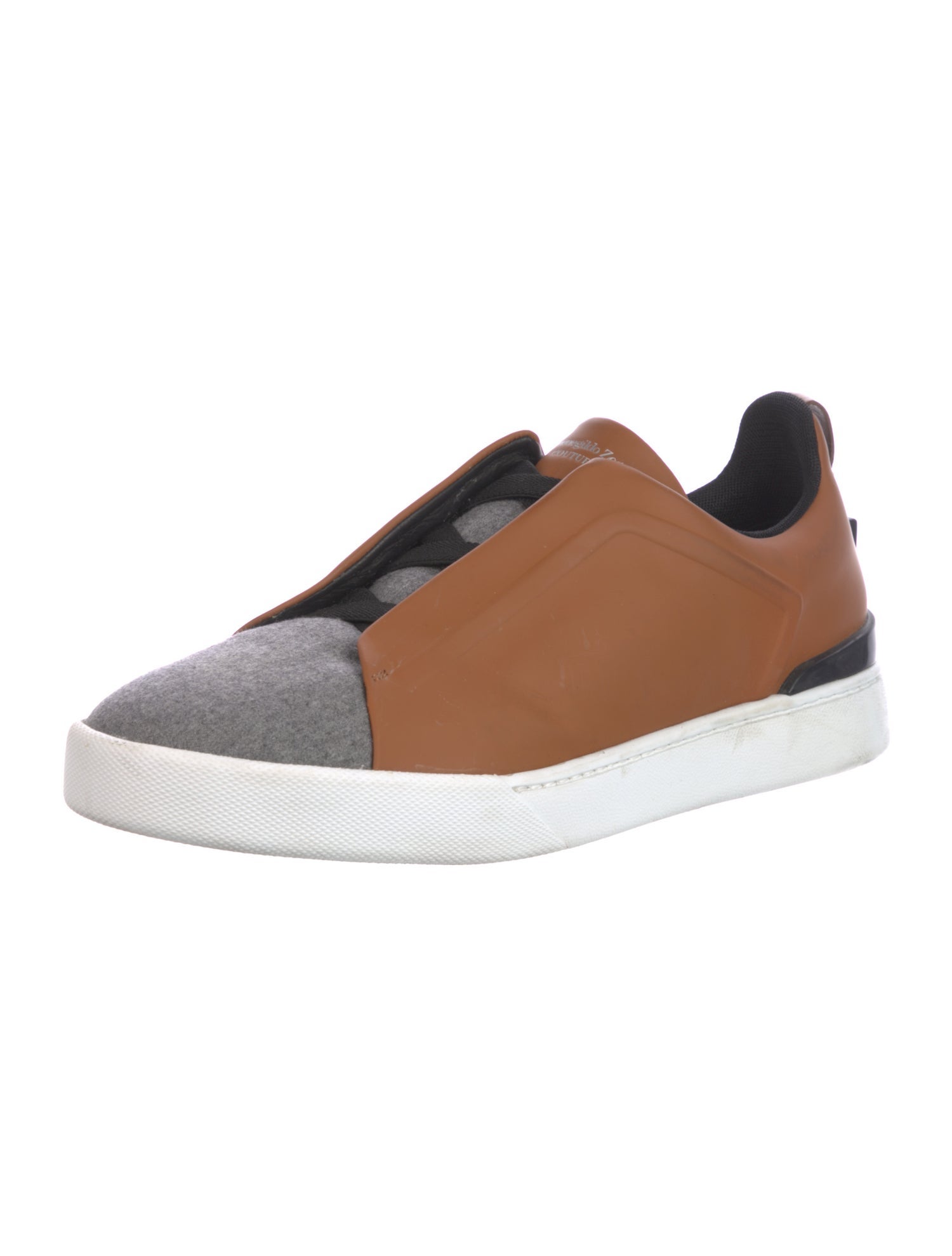 Ermenegildo Zegna Wool Colorblock Pattern Sneakers