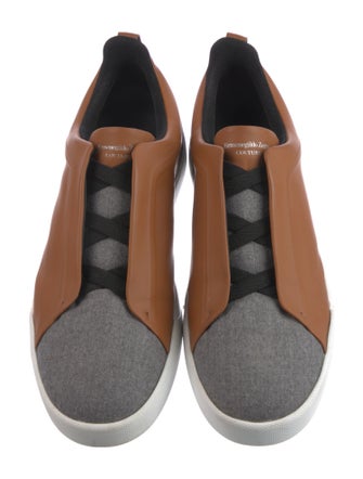 Ermenegildo Zegna Wool Colorblock Pattern Sneakers