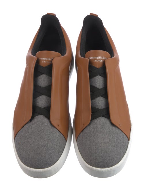 Ermenegildo Zegna Wool Colorblock Pattern Sneakers