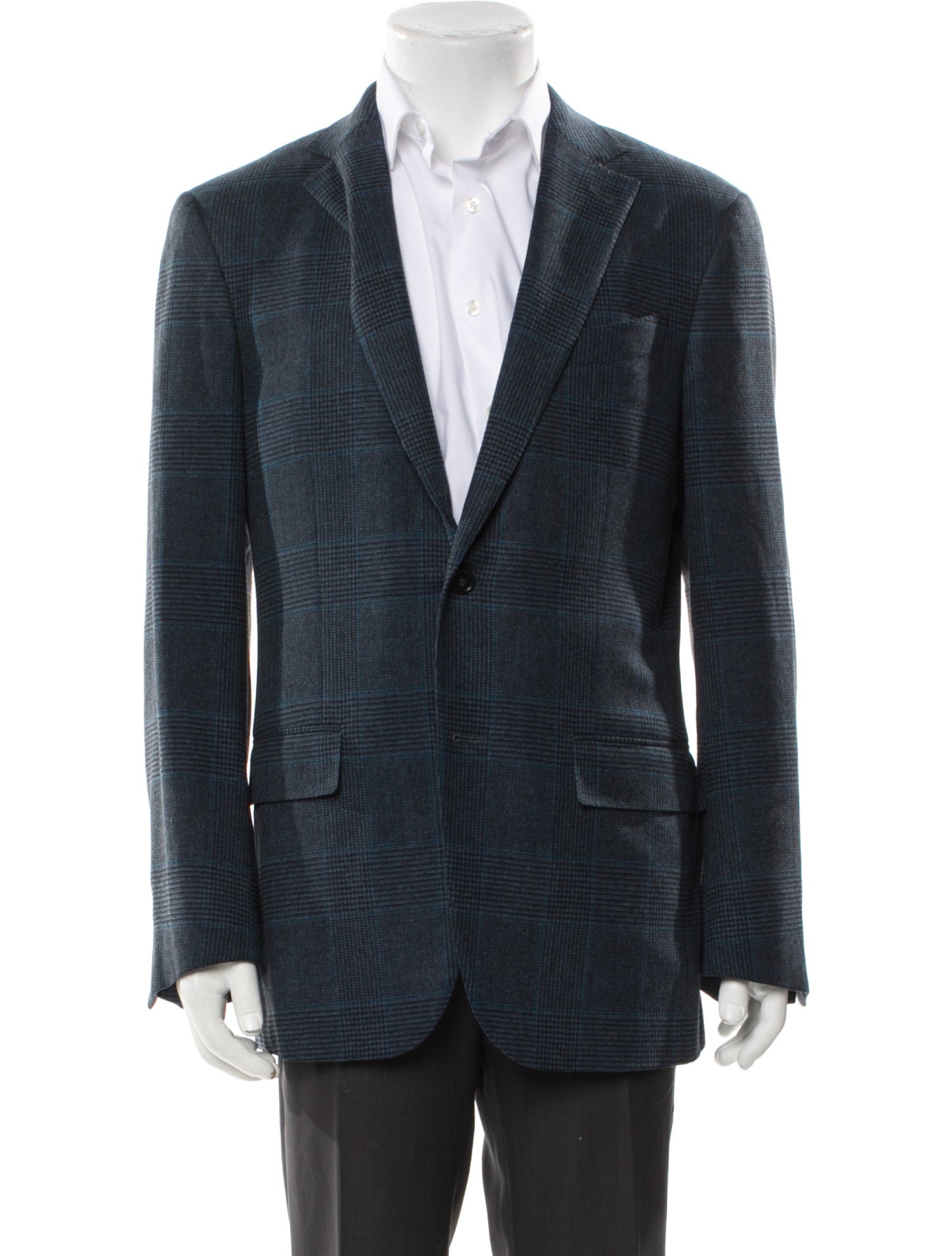Ermenegildo Zegna Wool Plaid Print Jacket