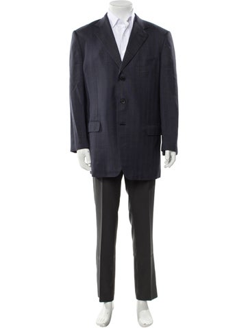 Ermenegildo Zegna Suiting Wool Plaid Print Blazer Us44, It54 | XXL
