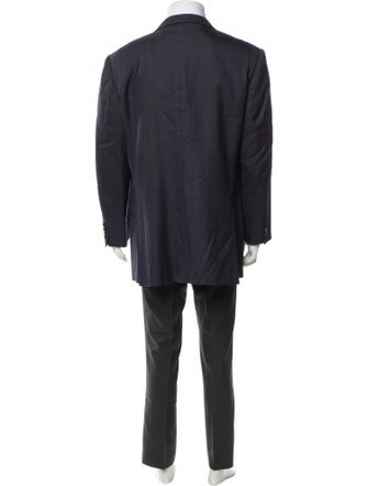 Ermenegildo Zegna Wool Plaid Print Blazer