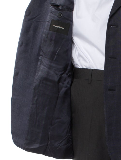 Ermenegildo Zegna Wool Plaid Print Blazer