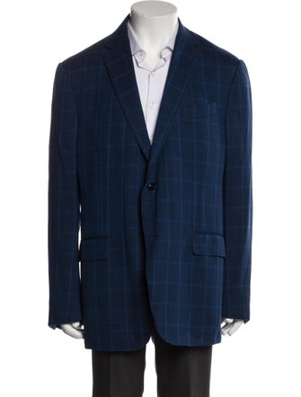 Ermenegildo Zegna Wool Plaid Print Jacket