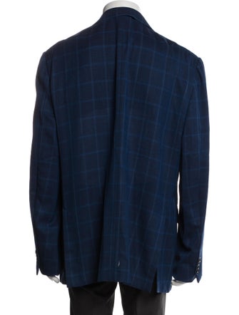 Ermenegildo Zegna Wool Plaid Print Jacket