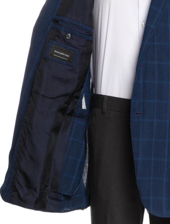 Ermenegildo Zegna Wool Plaid Print Jacket