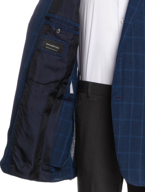 Ermenegildo Zegna Wool Plaid Print Jacket