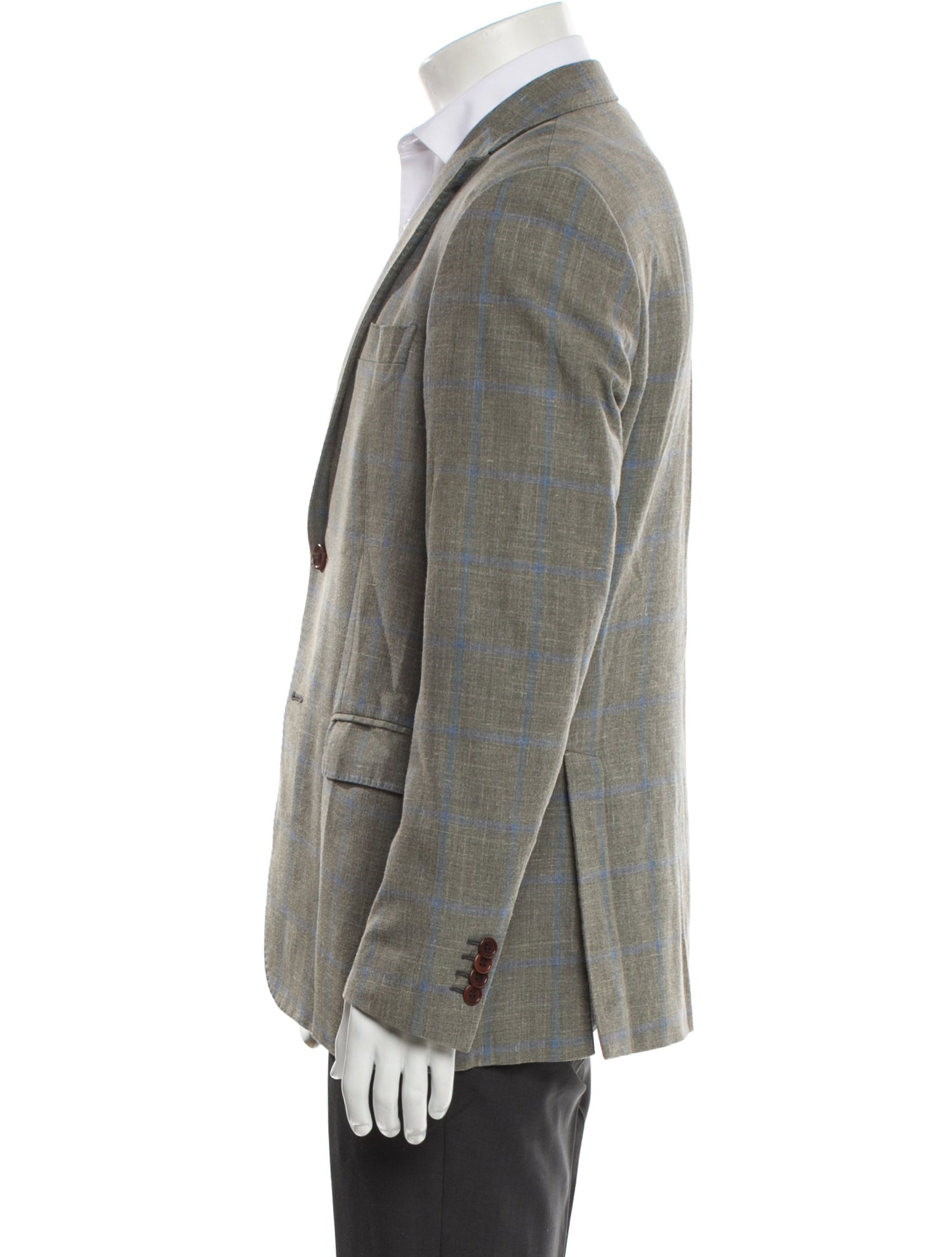 Ermenegildo Zegna Wool Plaid Print Blazer