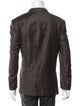 Ermenegildo Zegna Wool Plaid Print Peacoat