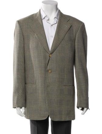 Ermenegildo Zegna Wool Plaid Print Blazer