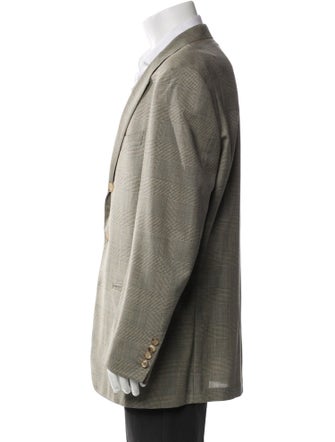 Ermenegildo Zegna Wool Plaid Print Blazer