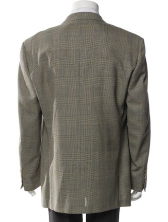 Ermenegildo Zegna Wool Plaid Print Blazer