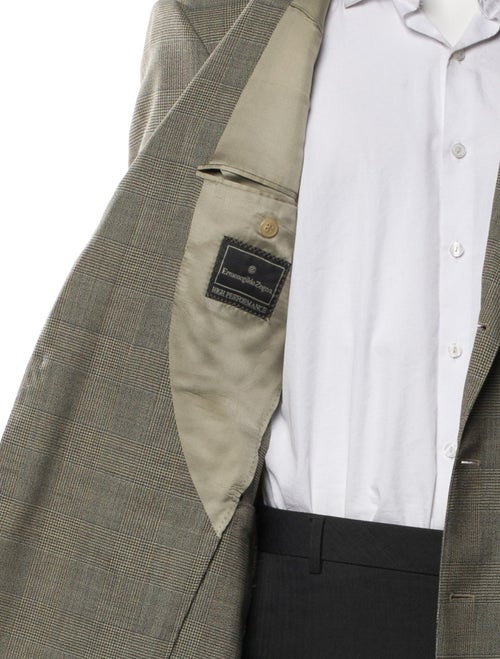 Ermenegildo Zegna Wool Plaid Print Blazer