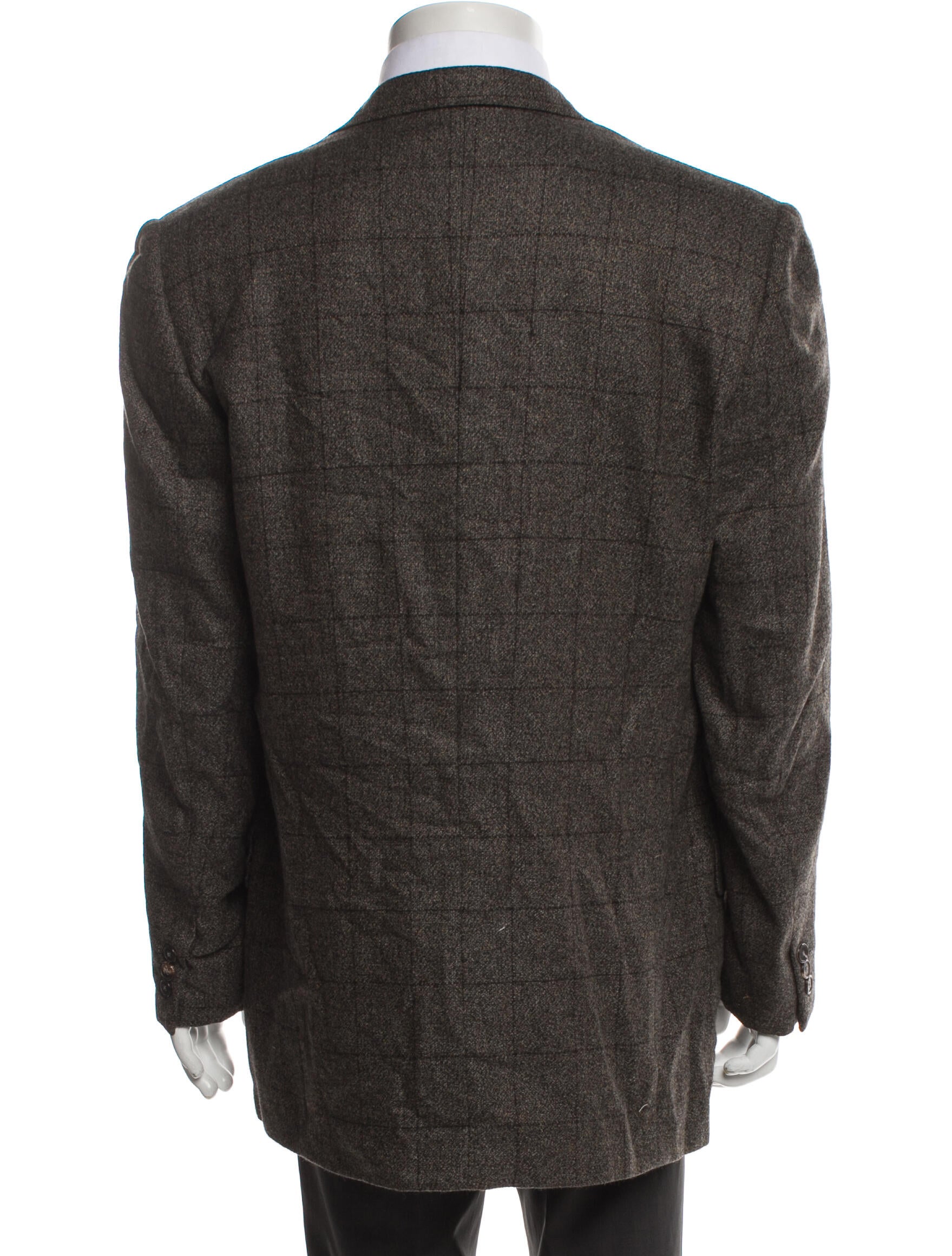 Ermenegildo Zegna Cashmere Tweed Pattern Peacoat