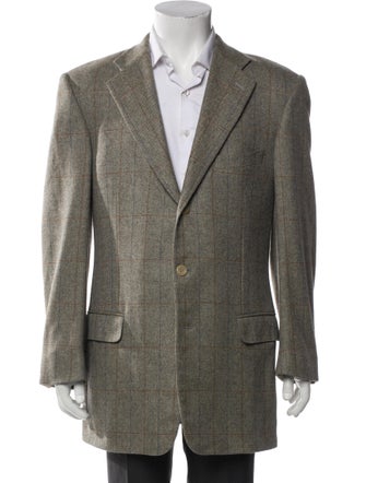 Ermenegildo Zegna Cashmere Plaid Print Blazer