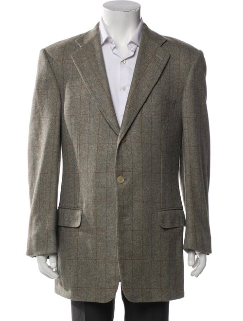 Ermenegildo Zegna Cashmere Plaid Print Blazer