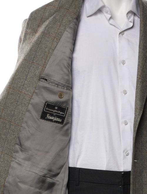 Ermenegildo Zegna Cashmere Plaid Print Blazer