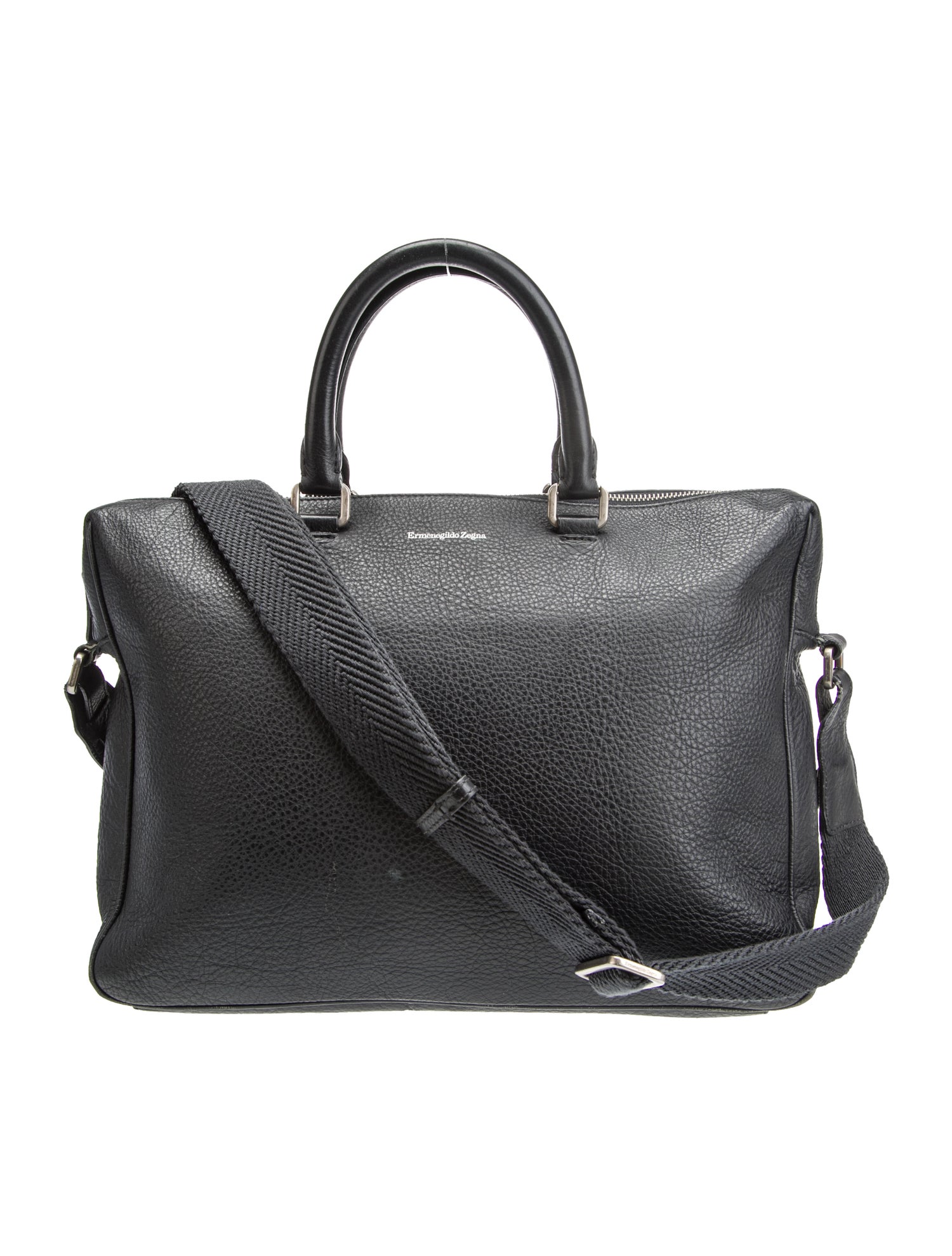 Ermenegildo Zegna Leather Messenger Bag