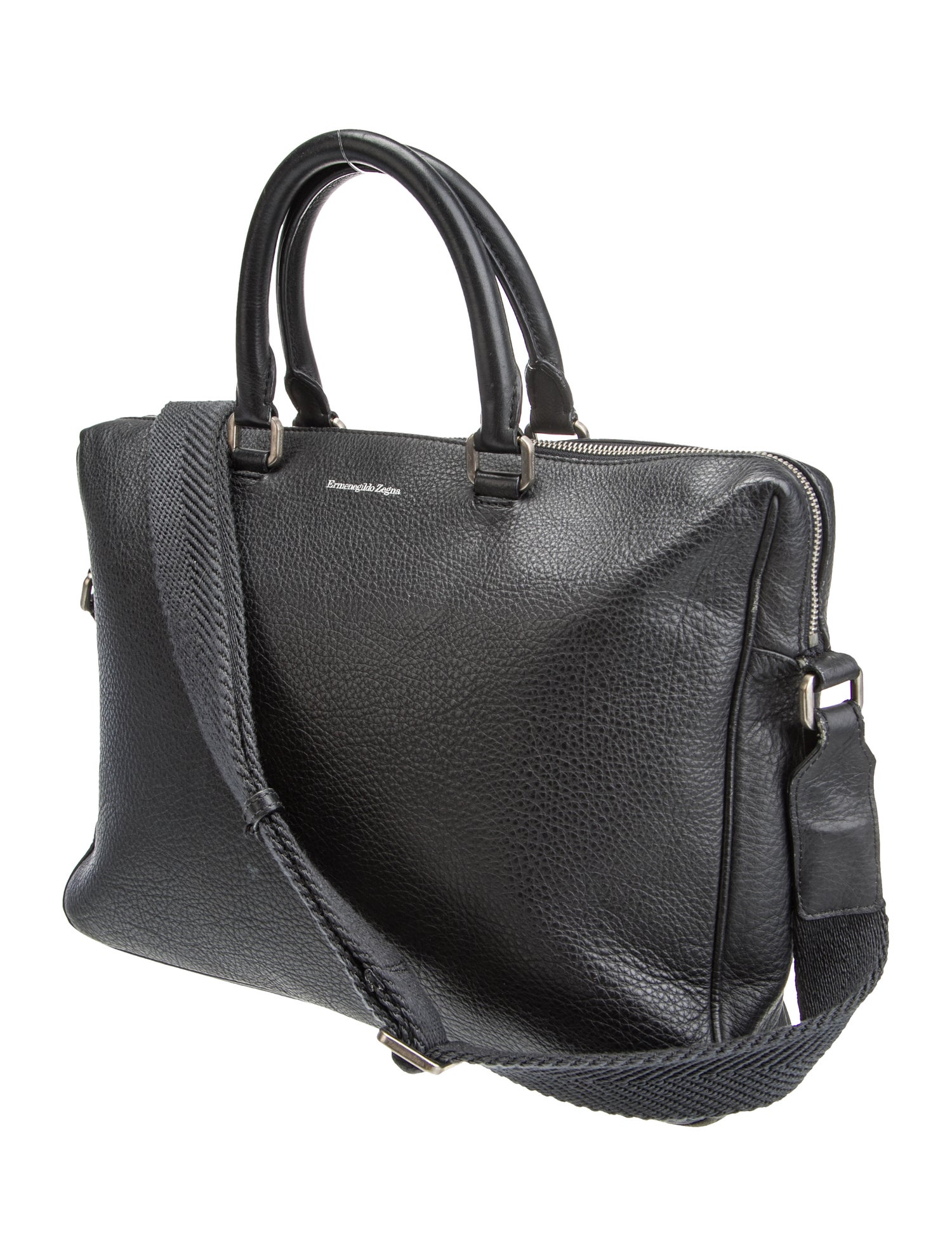 Ermenegildo Zegna Leather Messenger Bag