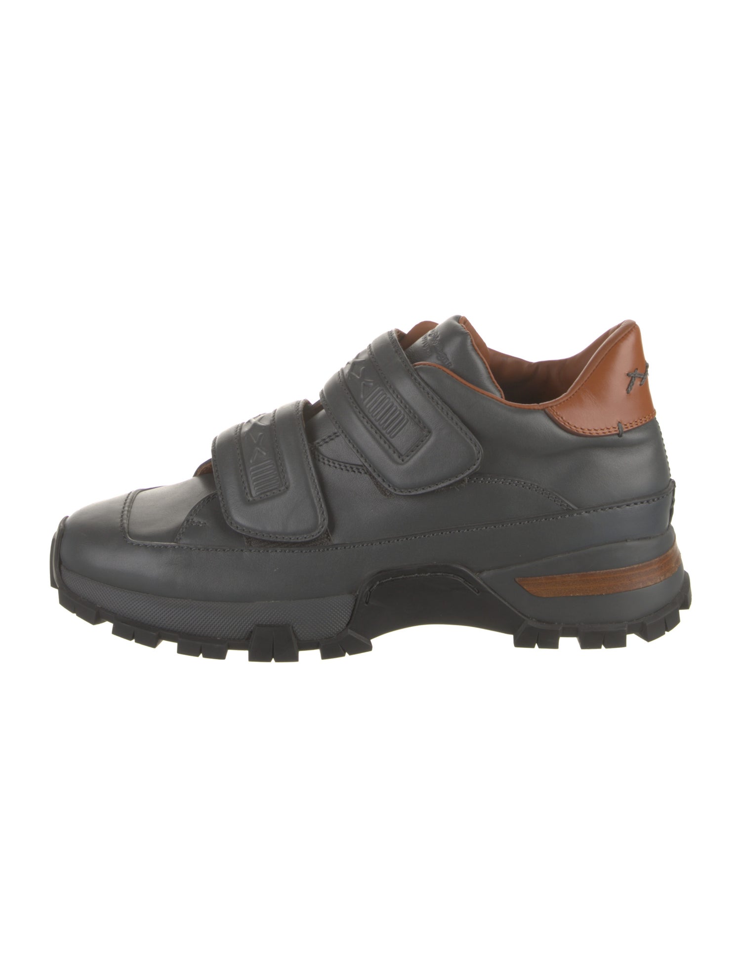 Ermenegildo Zegna Leather Colorblock Pattern Sneakers