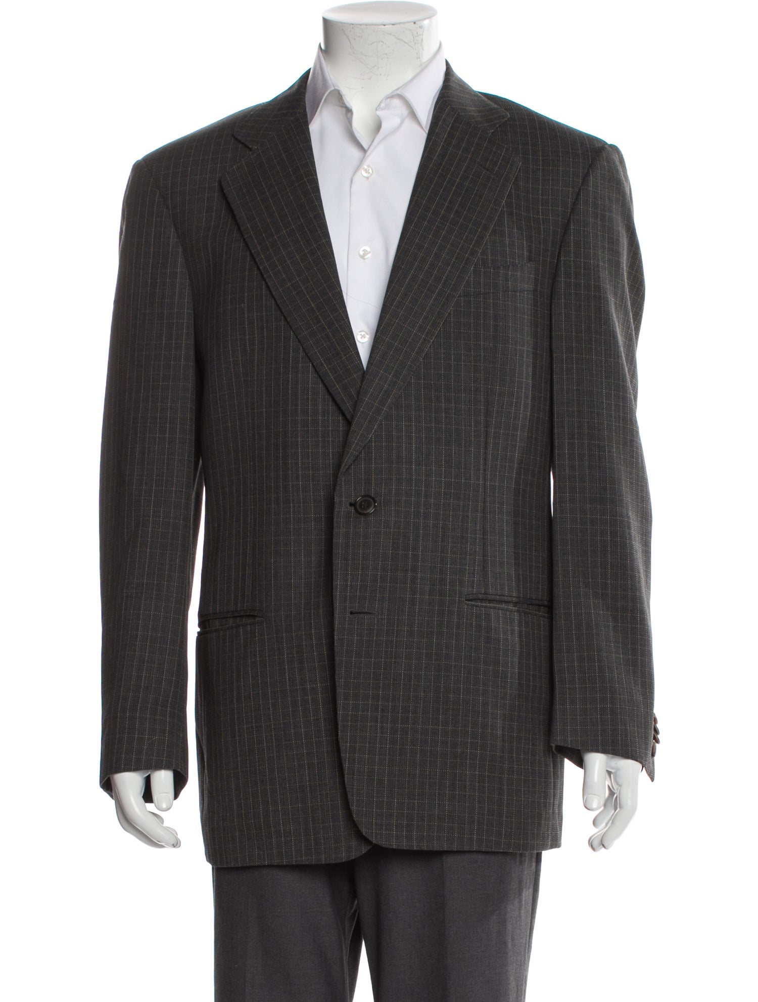 Ermenegildo Zegna Wool Plaid Print Blazer