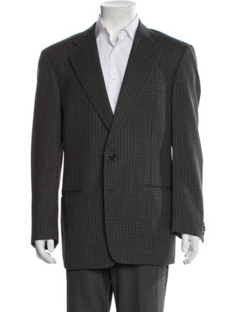 Ermenegildo Zegna Wool Plaid Print Blazer