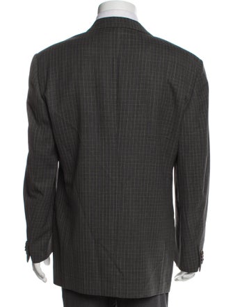 Ermenegildo Zegna Wool Plaid Print Blazer