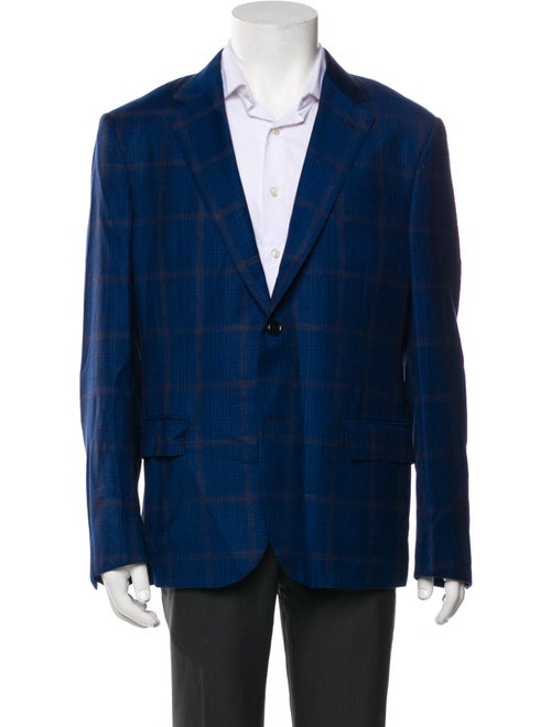 Ermenegildo Zegna Wool Plaid Print Jacket