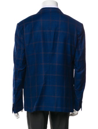 Ermenegildo Zegna Wool Plaid Print Jacket