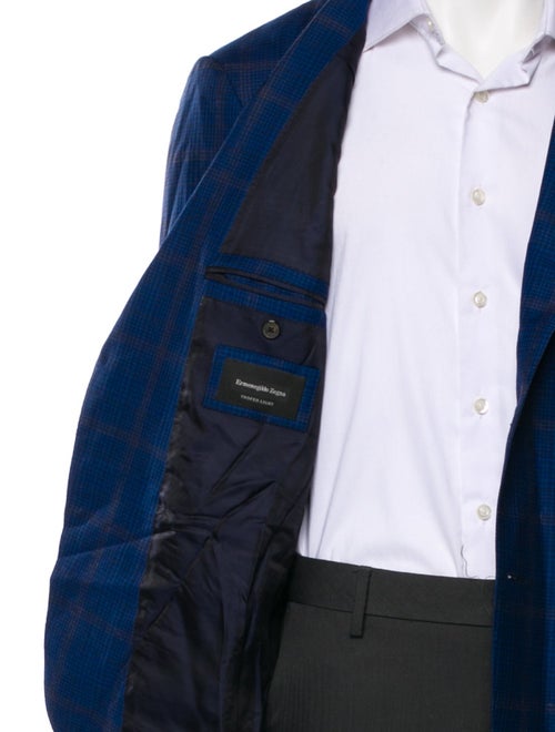 Ermenegildo Zegna Wool Plaid Print Jacket