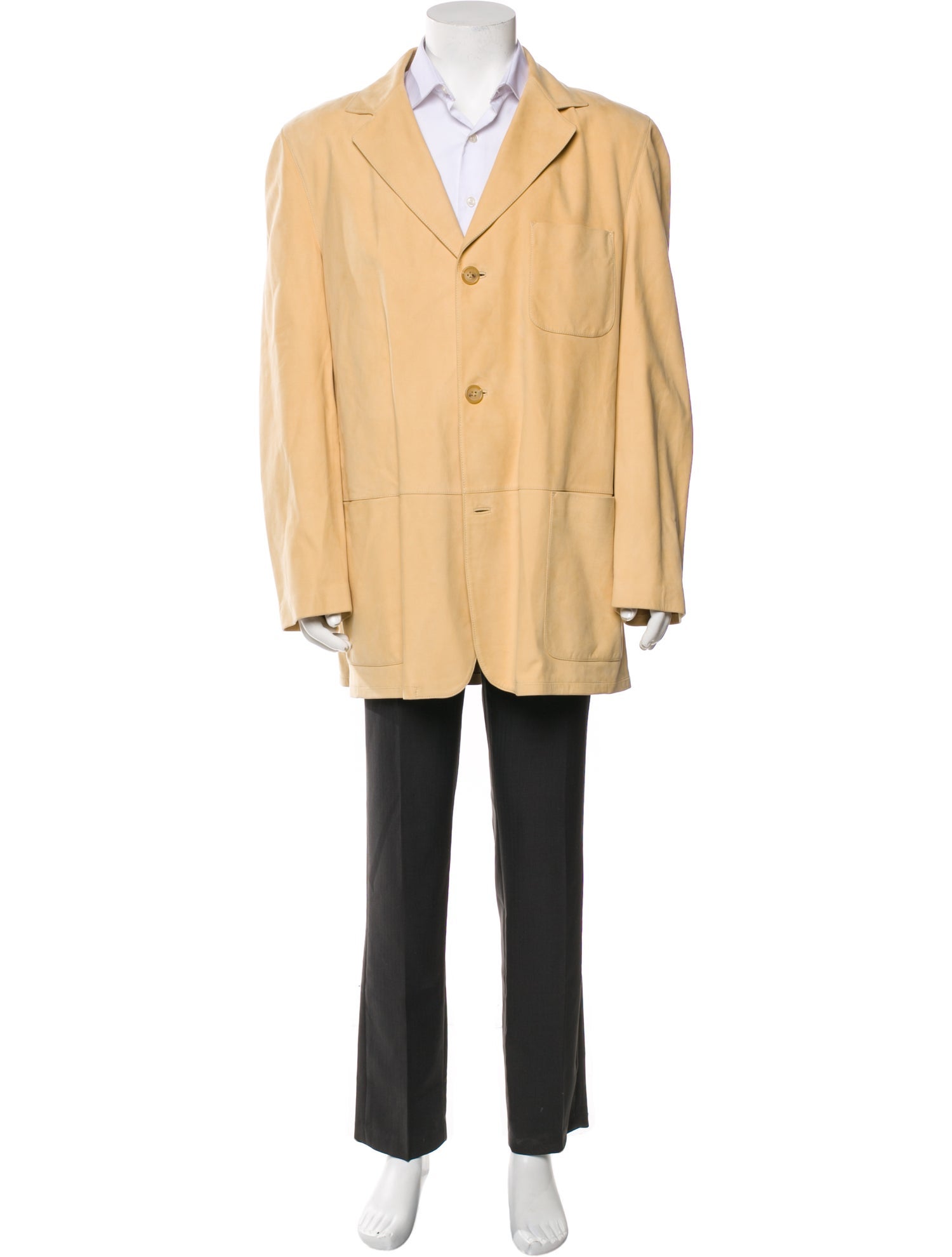 Ermenegildo Zegna Leather Overcoat