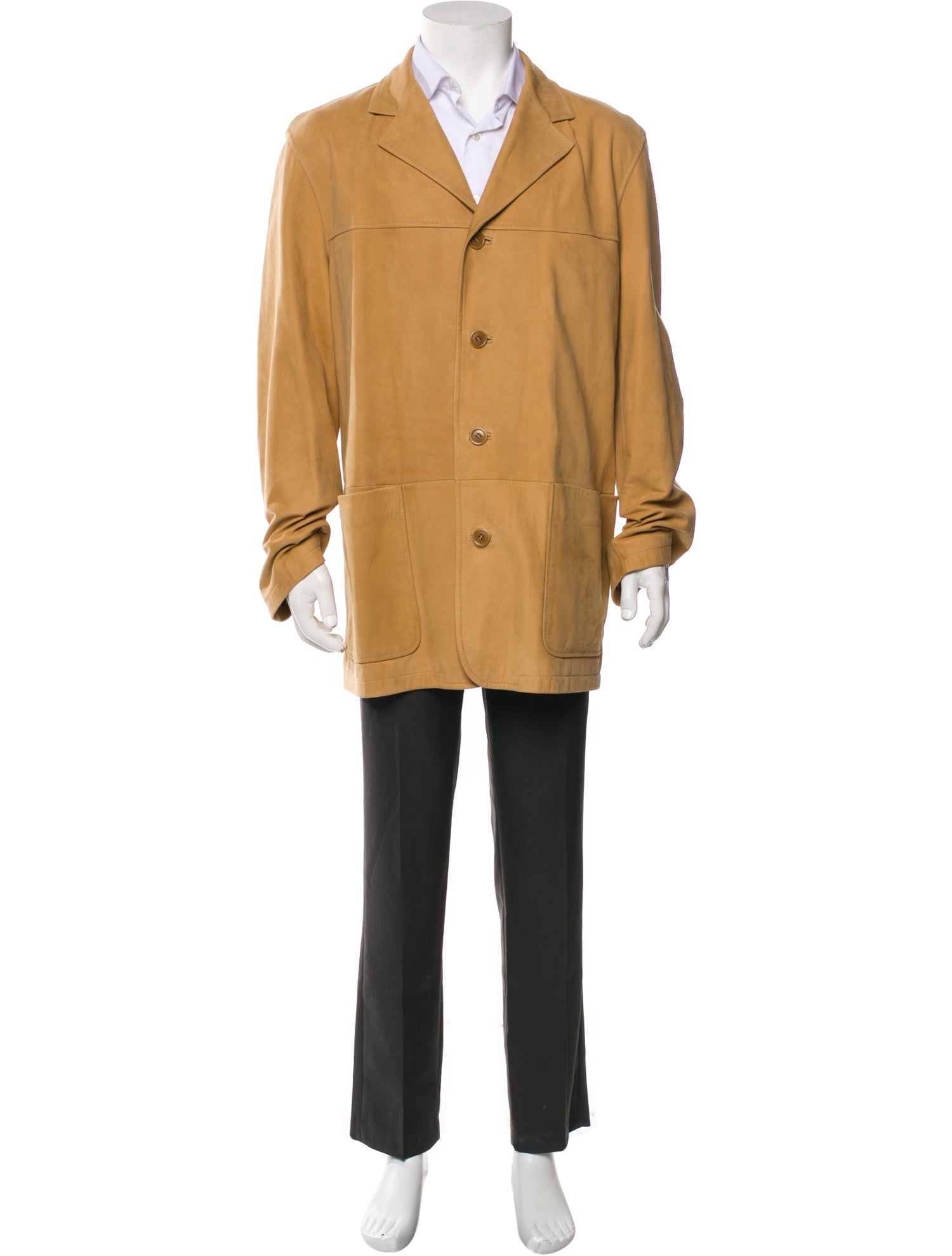 Ermenegildo Zegna Leather Overcoat
