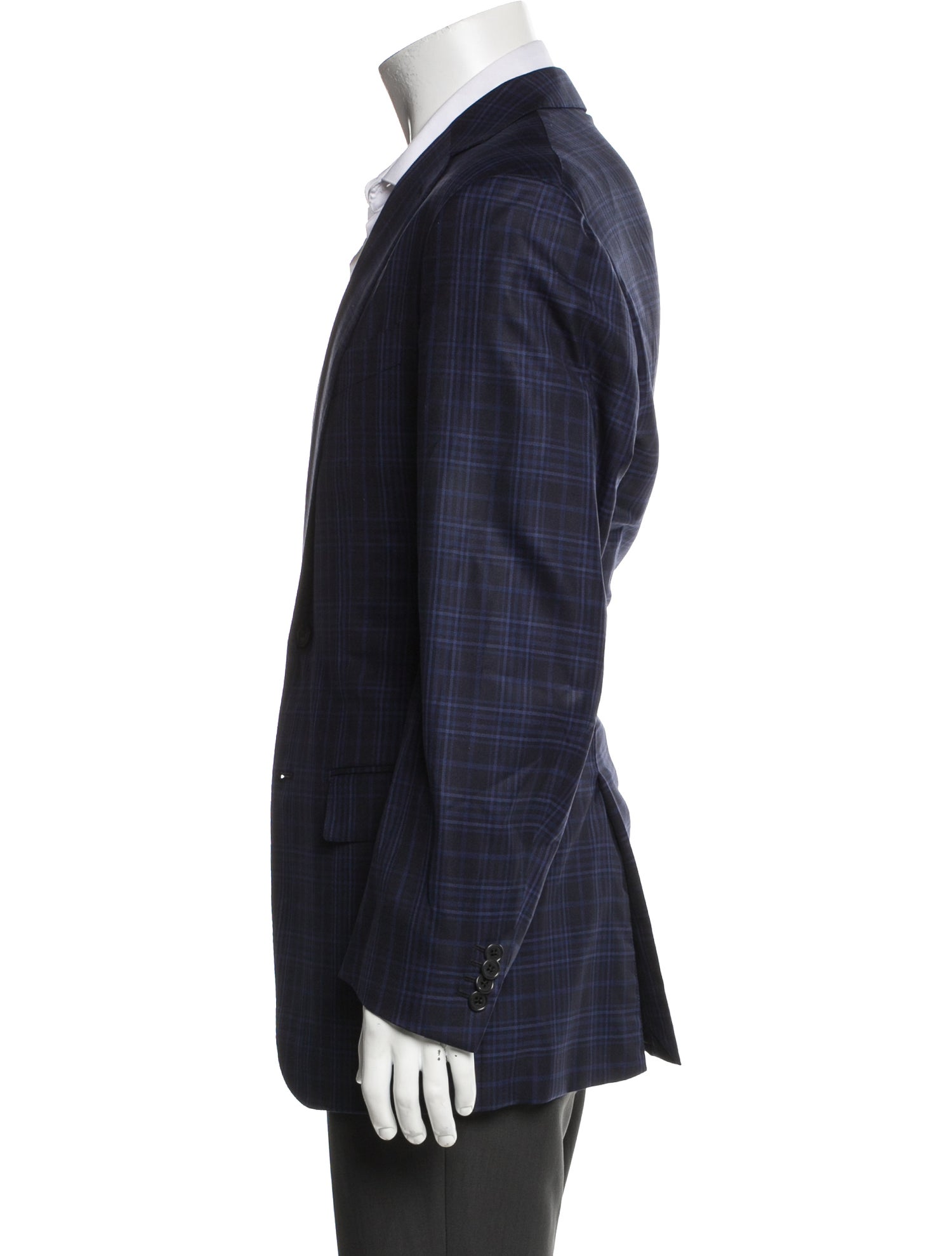 Ermenegildo Zegna Wool Plaid Print Blazer