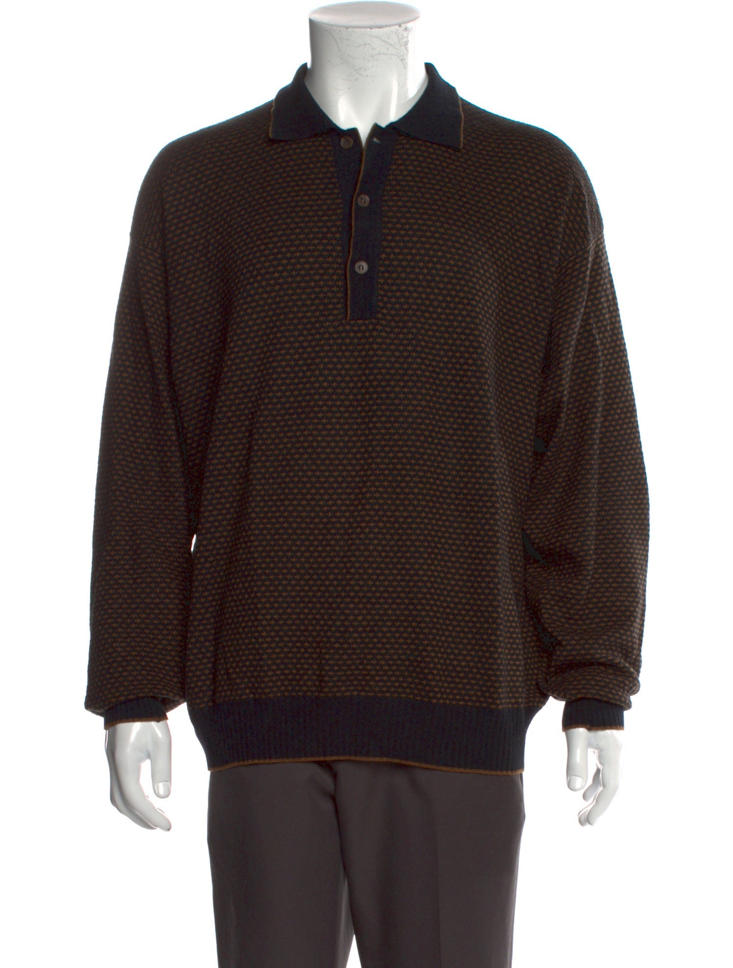 Ermenegildo Zegna Cashmere Printed Polo Sweater