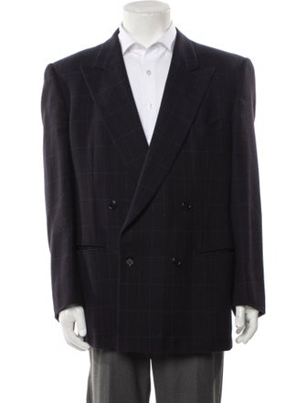 Ermenegildo Zegna Wool Plaid Print Blazer