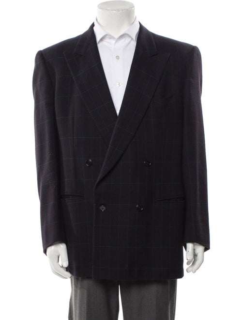 Ermenegildo Zegna Wool Plaid Print Blazer