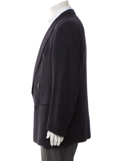 Ermenegildo Zegna Wool Plaid Print Blazer
