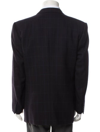 Ermenegildo Zegna Wool Plaid Print Blazer