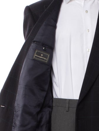 Ermenegildo Zegna Wool Plaid Print Blazer
