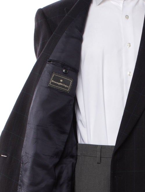 Ermenegildo Zegna Wool Plaid Print Blazer