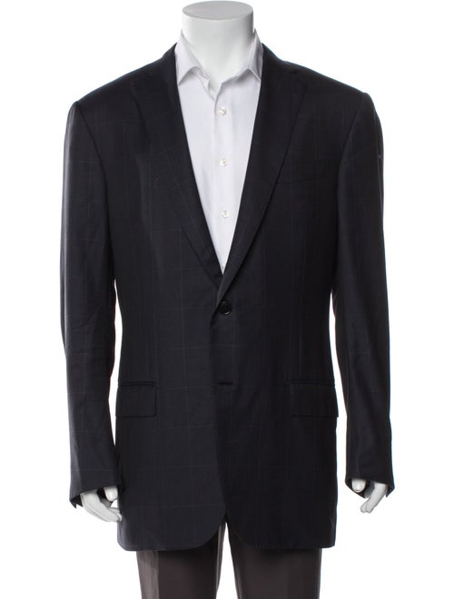 Ermenegildo Zegna Wool Plaid Print Blazer