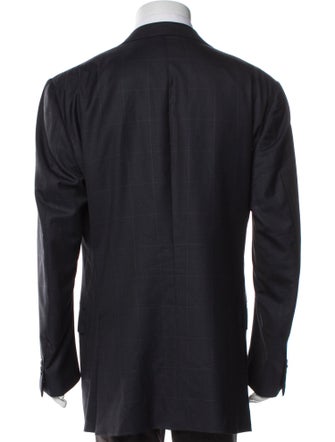 Ermenegildo Zegna Wool Plaid Print Blazer