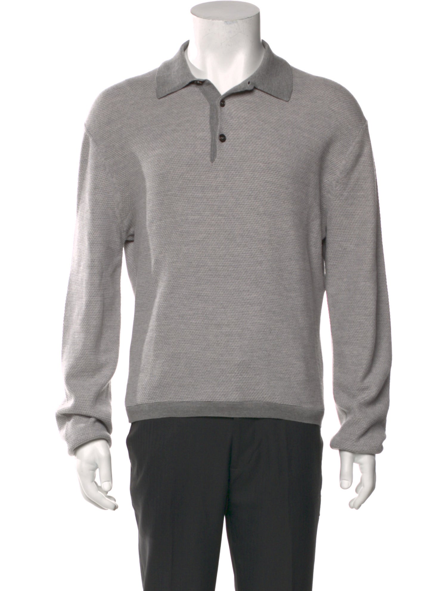 Ermenegildo Zegna Collar Long Sleeve Polo Sweater