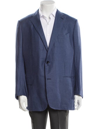 Ermenegildo Zegna Cashmere Houndstooth Print Blazer