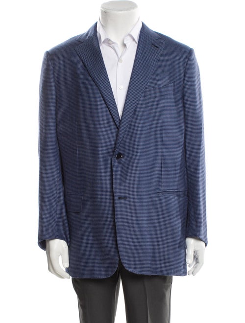 Ermenegildo Zegna Cashmere Houndstooth Print Blazer