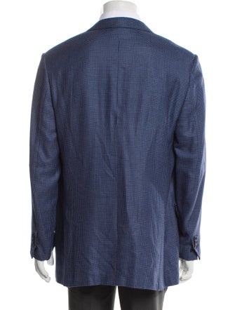 Ermenegildo Zegna Cashmere Houndstooth Print Blazer