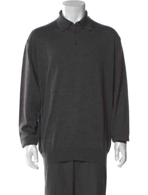 Ermenegildo Zegna Wool Collar Polo Sweater