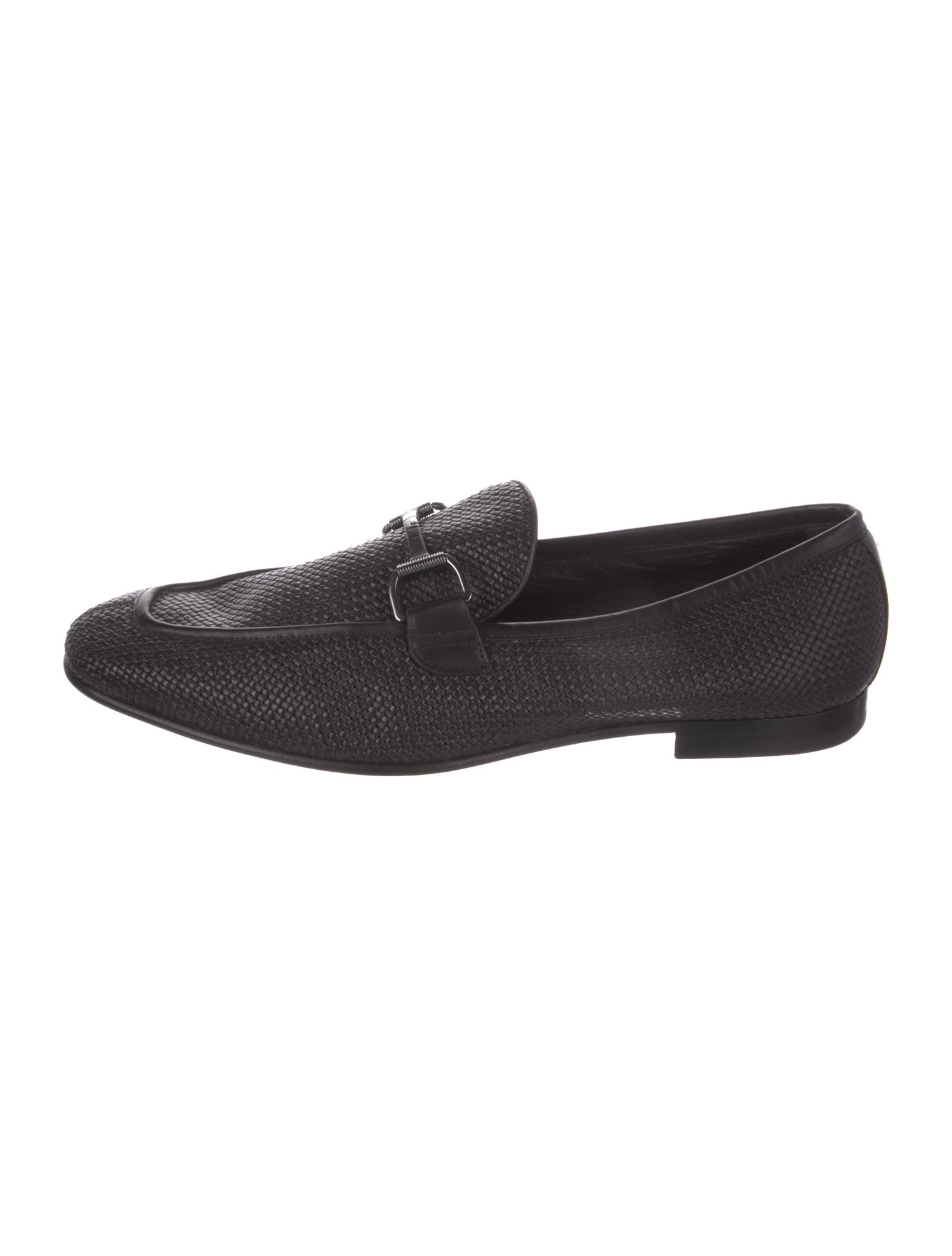 Ermenegildo Zegna Leather Braided Accents Loafers